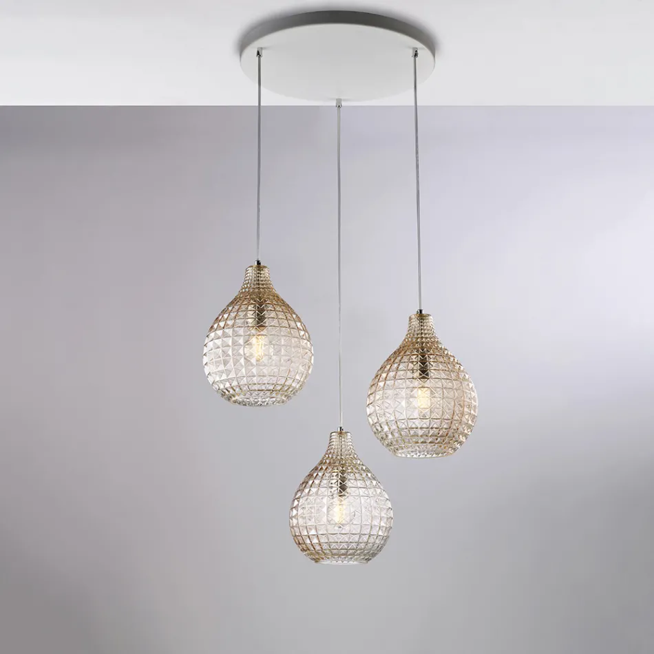 Lampada di Design in Vetro e Metallo Made in Italy per Arredare con Stile - Atlas Viadurini
