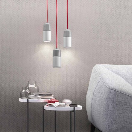Lampada di design sospesa in ceramica e alluminio made in Italy Asia Viadurini