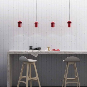 Lampada di design sospesa in ceramica rossa fatta in Italia Asia