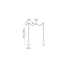 Lampada Doppia a Sospensione in Ferro e Vetro Made in Italy - Nuvoloso Viadurini