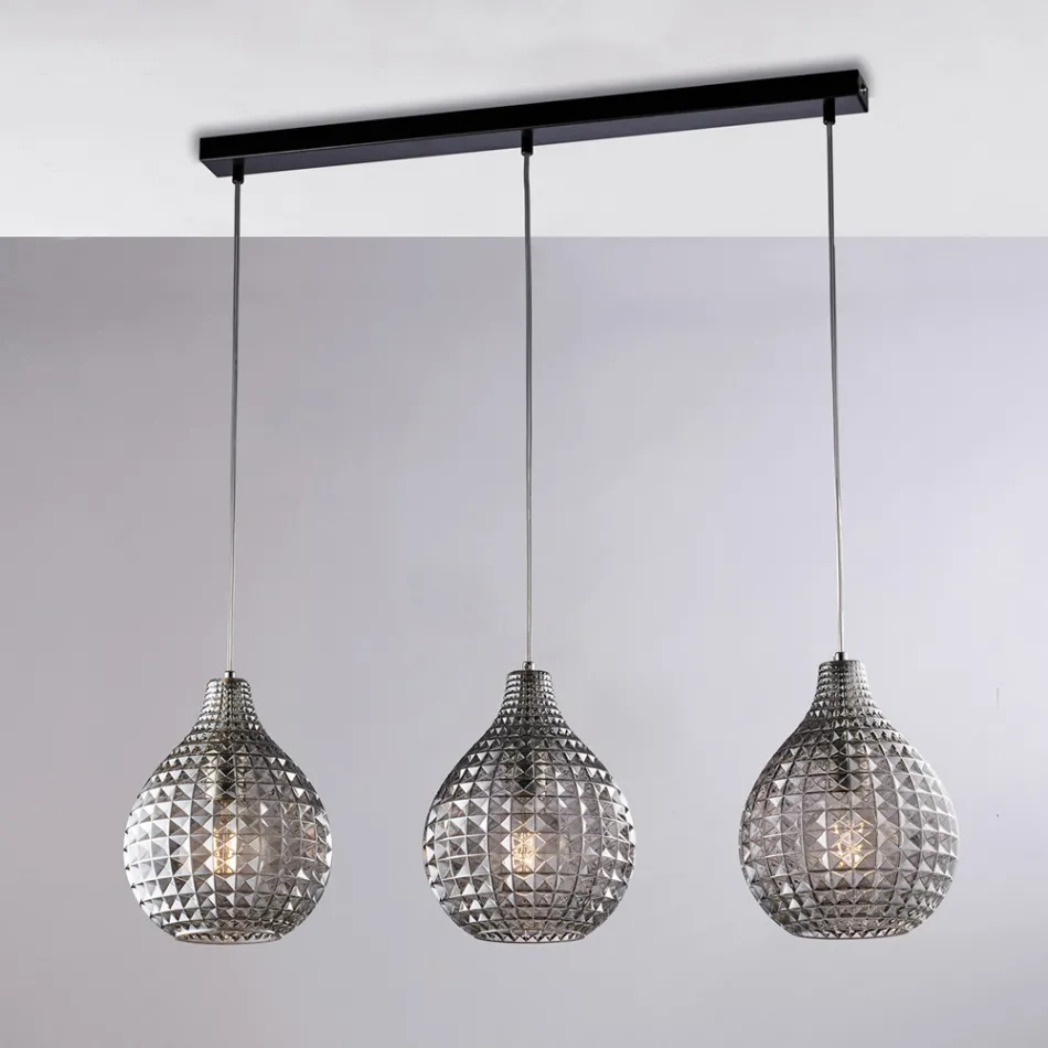 Lampada Elegante in Vetro e Metallo Made in Italy per Interni Raffinati - Atlas Viadurini