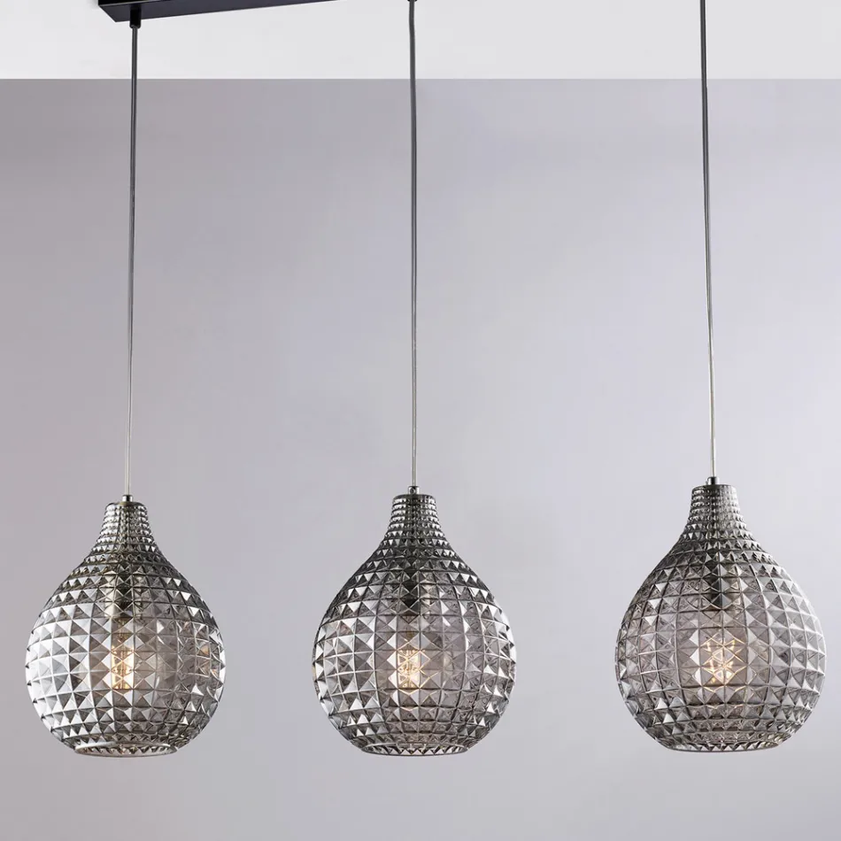 Lampada Elegante in Vetro e Metallo Made in Italy per Interni Raffinati - Atlas Viadurini