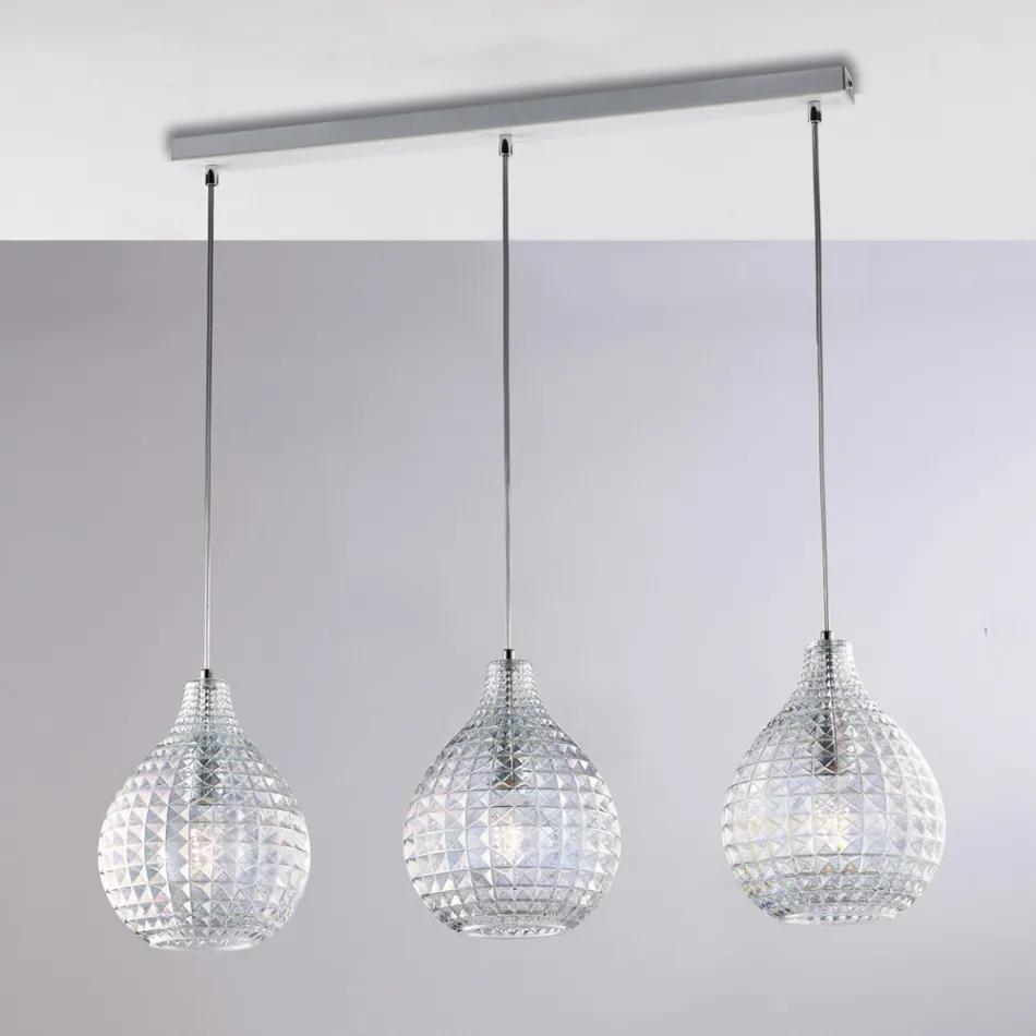 Lampada Elegante in Vetro e Metallo Made in Italy per Interni Raffinati - Atlas Viadurini