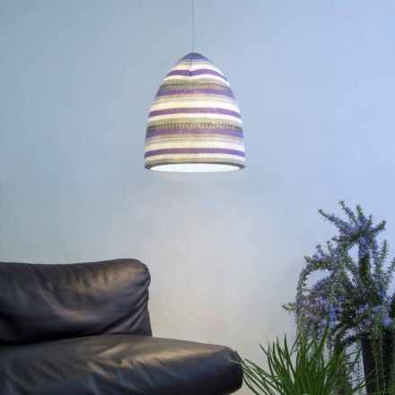 Lampada in nebulite e lana a sospensione In.es.artdesign Flower Stripe Viadurini