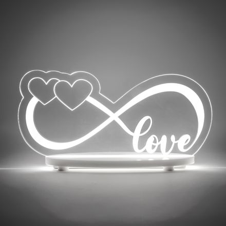 Lampada in Plexiglass Trasparente Infinito Amore Made in Italy - Forever Viadurini
