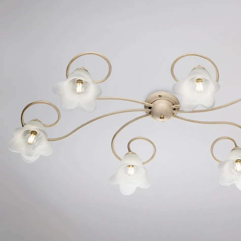 Lampada in vetro e metallo Made in Italy per interni raffinati – Cometa Viadurini