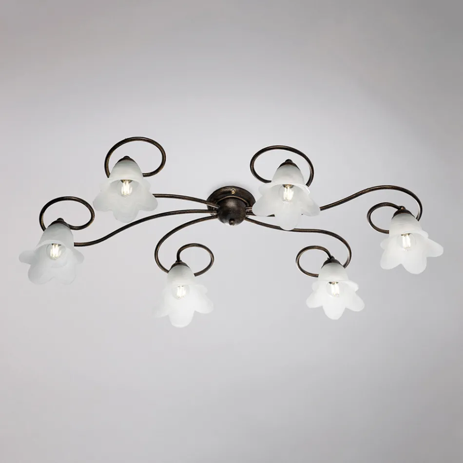 Lampada in vetro e metallo Made in Italy per interni raffinati – Cometa Viadurini