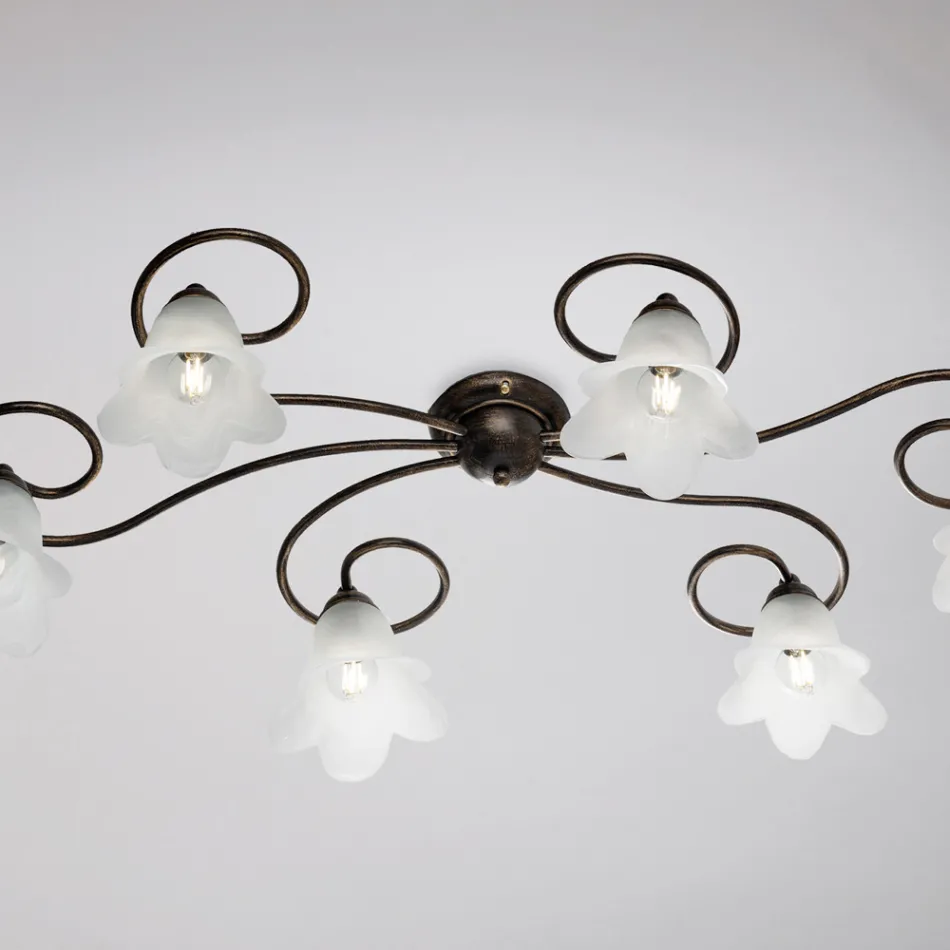 Lampada in vetro e metallo Made in Italy per interni raffinati – Cometa Viadurini