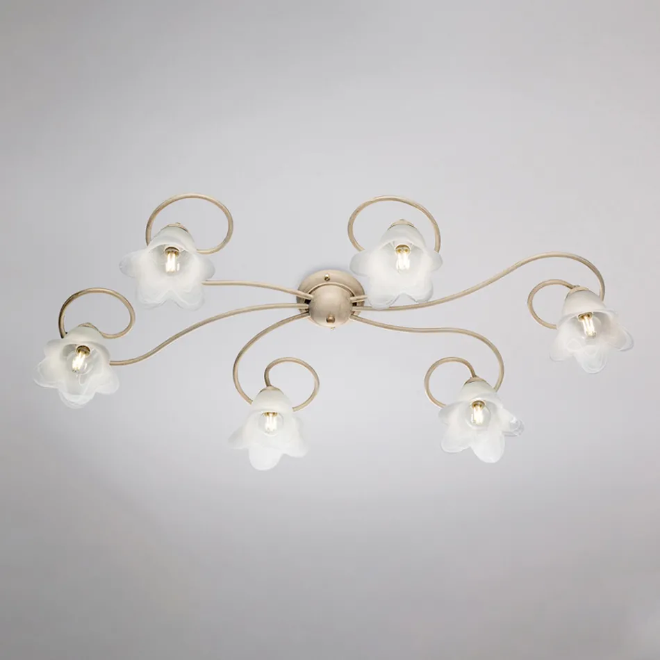 Lampada in vetro e metallo Made in Italy per interni raffinati – Cometa Viadurini