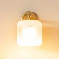 Lampada LED a Parete in Ottone Brunito e Vetro Bianco Made in Italy - Zelo