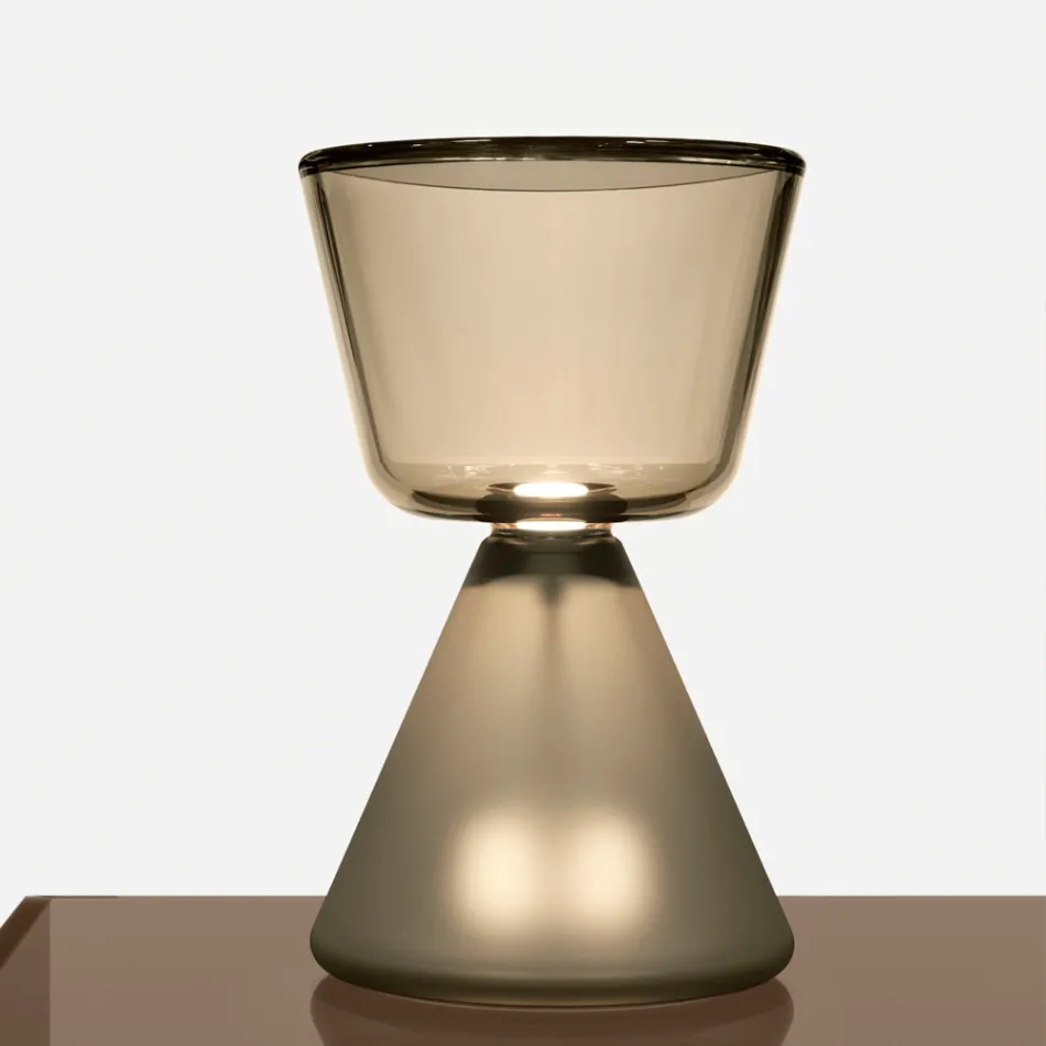 Lampada Led da Tavolo in Vetro Soffiato di Murano Made in Italy - Isola Viadurini