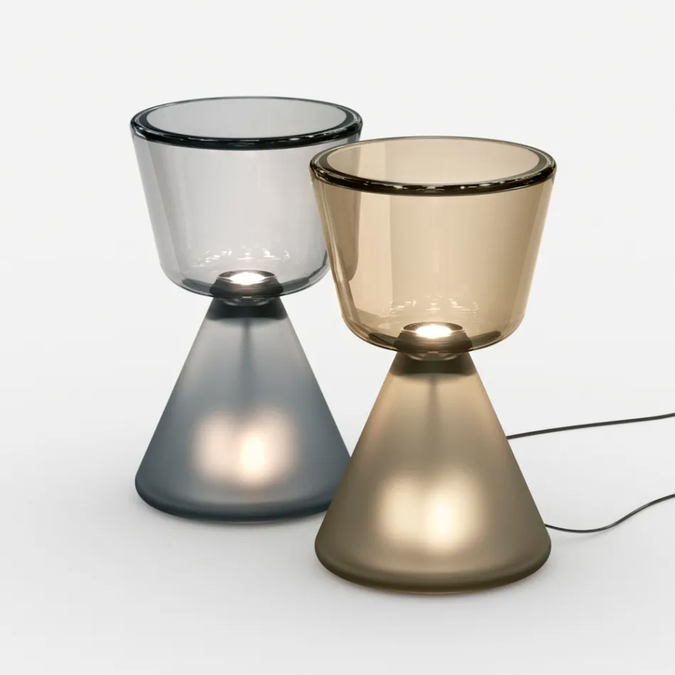 Lampada Led da Tavolo in Vetro Soffiato di Murano Made in Italy - Isola Viadurini