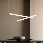 Lampada Led Moderna in Vetro Rigato dal Design Esclusivo Made in Italy - Lys Viadurini