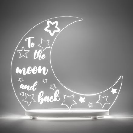 Lampada Luna da Tavolo in Plexiglass Trasparente Made in Italy - Moonlamp Viadurini