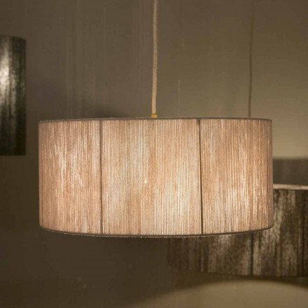 Lampada moderna a sospensione in lana realizzata in Italia Evita Viadurini