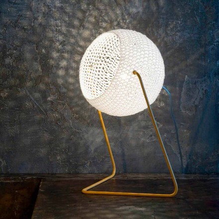 Lampada moderna da tavolo In-es.artdesign Trama T1 cotone fatta a mano Viadurini