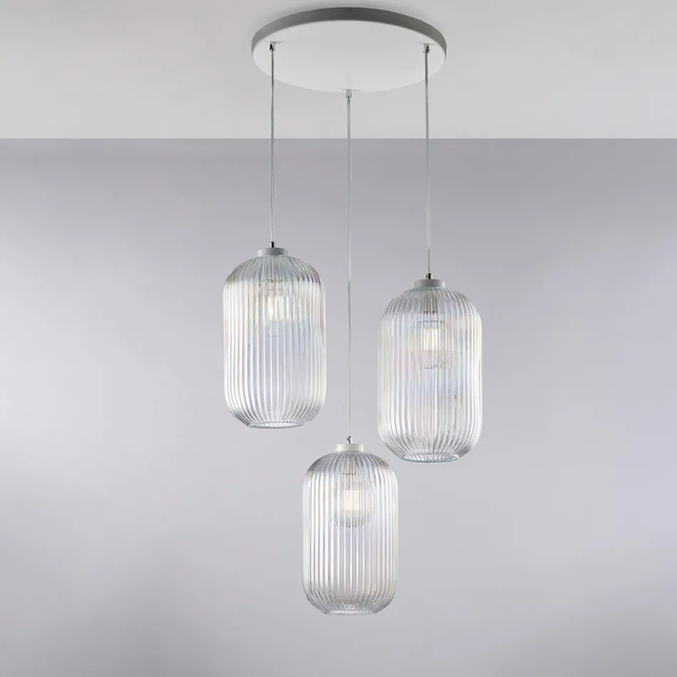 Lampada Moderna in Vetro e Metallo Made in Italy Ideale per Ogni Ambiente - Aquila Viadurini
