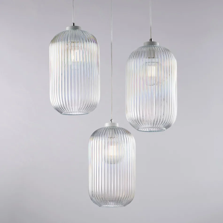 Lampada Moderna in Vetro e Metallo Made in Italy Ideale per Ogni Ambiente - Aquila Viadurini