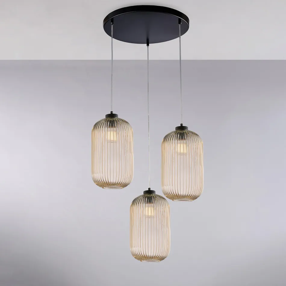 Lampada Moderna in Vetro e Metallo Made in Italy Ideale per Ogni Ambiente - Aquila Viadurini