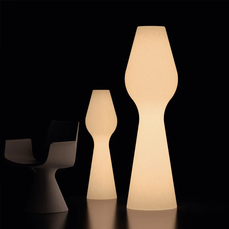 Lampada per Interni da Terra in Due Colori In Polietilene Made in Italy - Reyes Viadurini