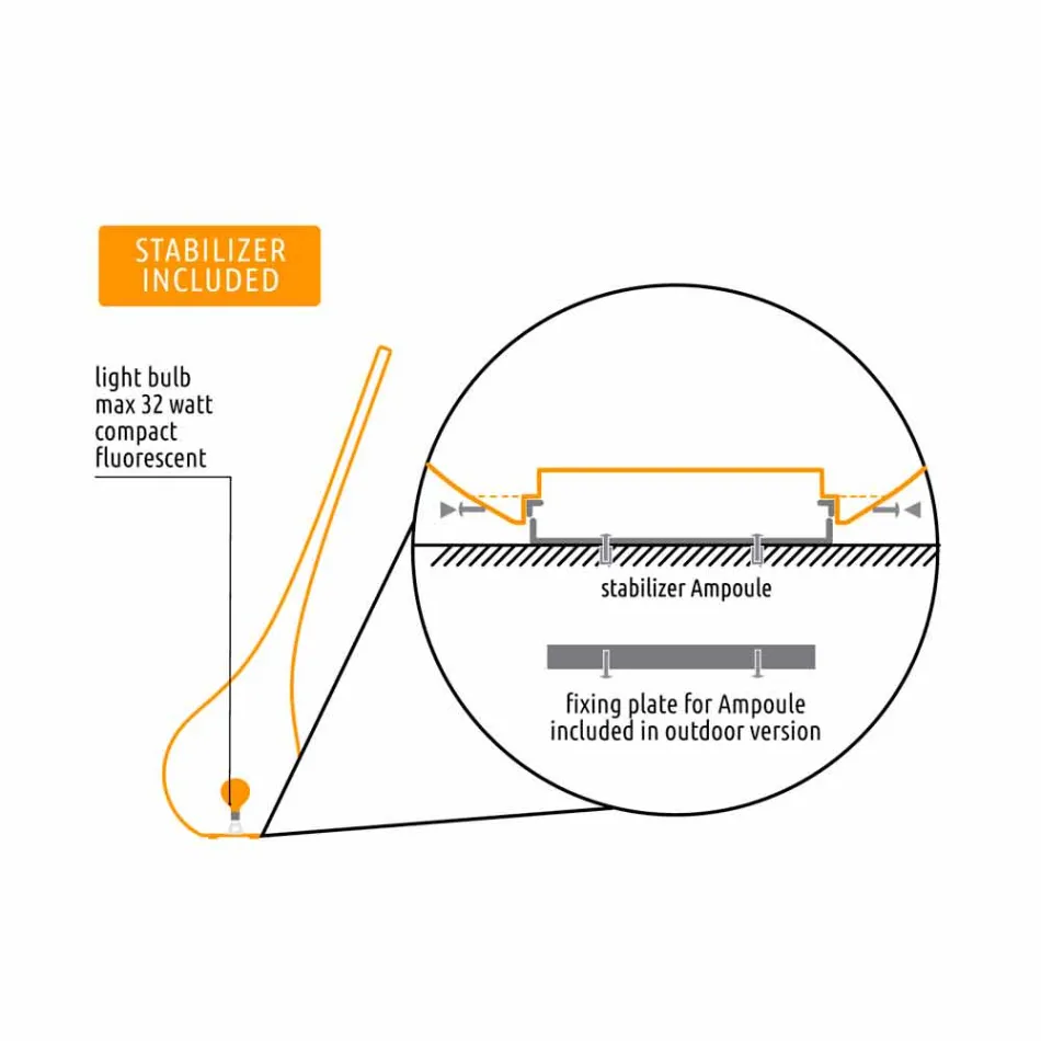 Lampada RGB da Terra Vaso di Decoro dal Design in Plastica - Ampoule by Myyour Viadurini