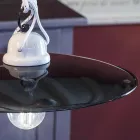 Lampada Saliscendi Sospesa in Ceramica Bianca e Metallo Nero - Potenza Viadurini