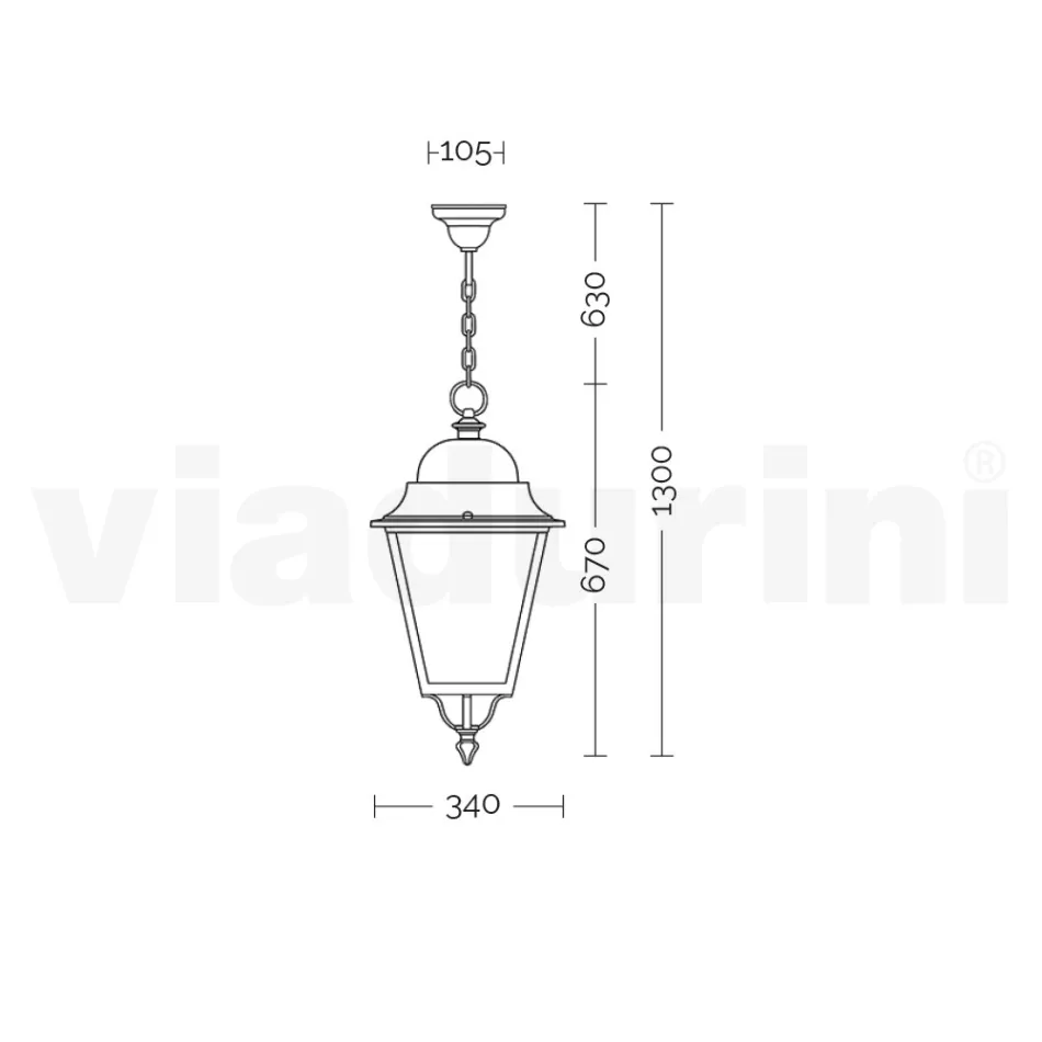 Lampada Sospensione da Esterno in Alluminio e Vetro Made in Italy - Bonaria Viadurini