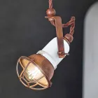 Lampada sospensione orientabile in ceramica e metallo Alayna Ferroluce Viadurini