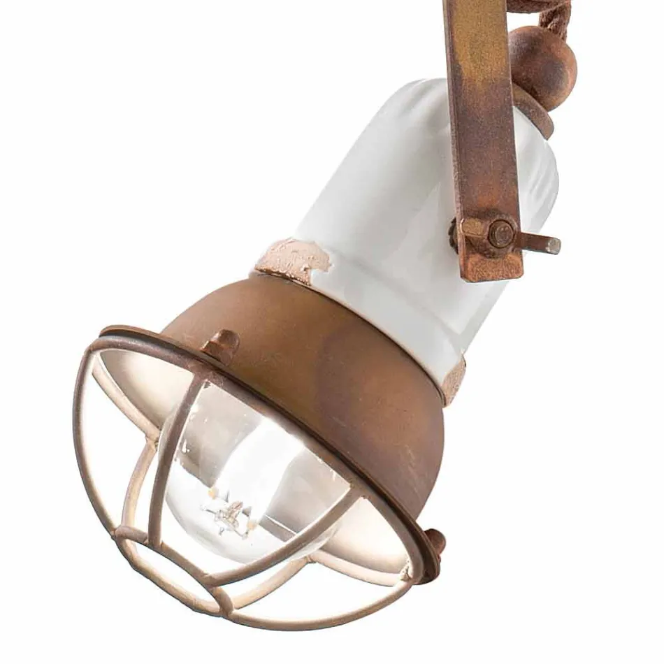 Lampada sospensione orientabile in ceramica e metallo Alayna Ferroluce Viadurini