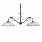 Lampada Sospesa 2 Luci in Ceramica Fatta a Mano con Passanastri - Napoli Viadurini