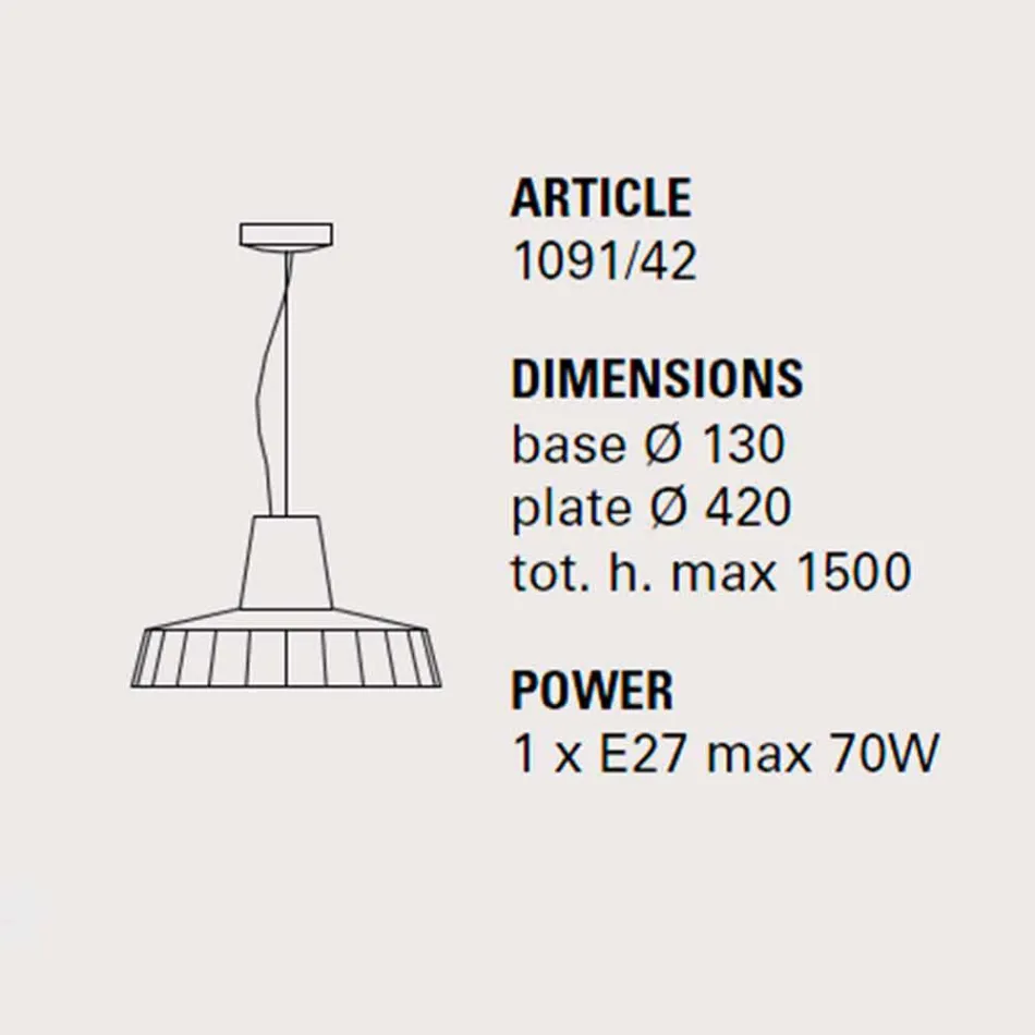 Lampada sospesa 42 cm in ottone e maiolica toscana Rossi - Toscot Viadurini