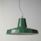 Lampada sospesa 42 cm in ottone e maiolica toscana Rossi - Toscot Viadurini