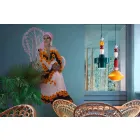 Lampada Sospesa Ceramica Giallo o Verde Retrò Made in Italy – Ferroluce Lariat Viadurini