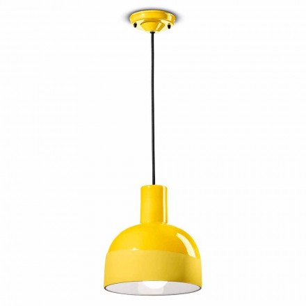 Lampada Sospesa dallo Stile Retrò in Ceramica Made in Italy – Ferroluce Caxixi Viadurini