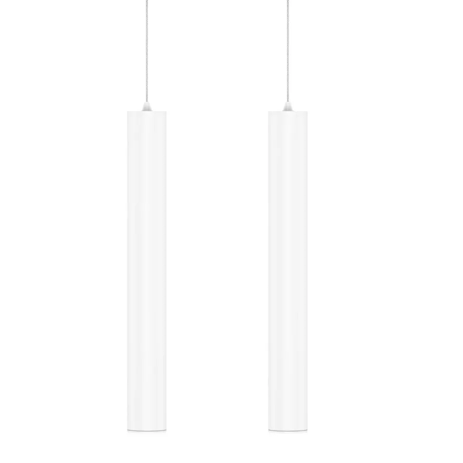 Lampada Sospesa Decorativa in Alluminio Bianco o Nero, 2 Pezzi - Rebolla Viadurini