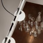 Lampada Sospesa Design Alluminio Bianco con Sfere Vetro e Faretti - Esodo Viadurini
