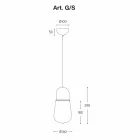 Lampada Sospesa Design Vintage in Ottone e Vetro - Guinguette Aldo Bernardi Viadurini