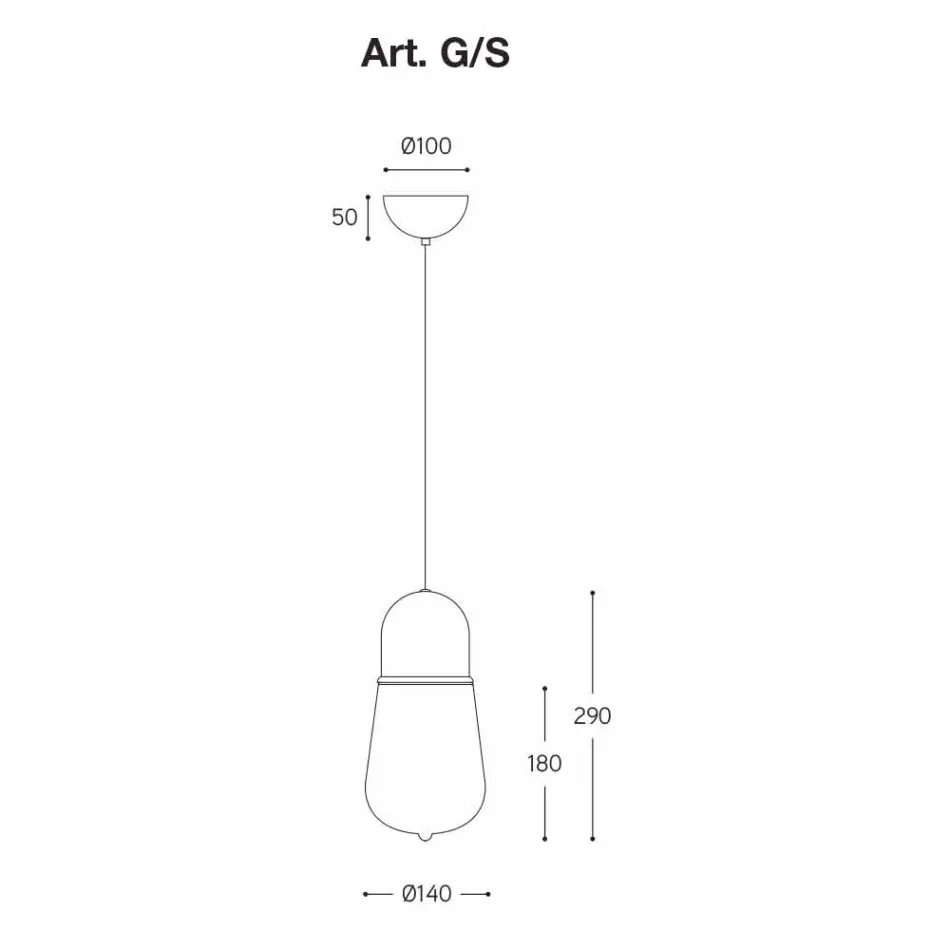 Lampada Sospesa Design Vintage in Ottone e Vetro - Guinguette Aldo Bernardi Viadurini