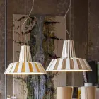 Lampada Sospesa di Design in Ceramica a Righe – Budin Viadurini