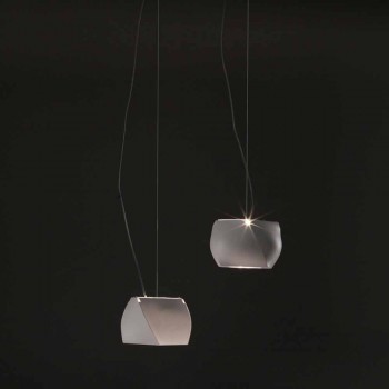 Lampada Sospesa di Design in Metallo e Resina Bianca Made in Italy - Pechino