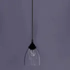 Lampada Sospesa di Design in Metallo e Vetro Trasparente Made in Italy - Clizia Viadurini