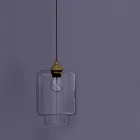 Lampada Sospesa di Design in Metallo e Vetro Trasparente Made in Italy - Clizia Viadurini