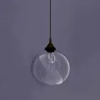 Lampada Sospesa di Design in Metallo e Vetro Trasparente Made in Italy - Clizia Viadurini