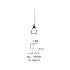 Lampada Sospesa di Design in Metallo e Vetro Trasparente Made in Italy - Clizia Viadurini