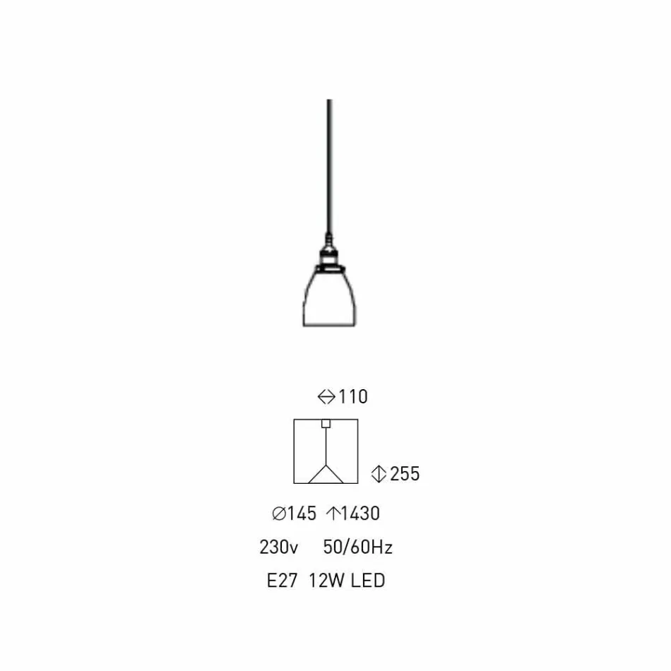 Lampada Sospesa di Design in Metallo e Vetro Trasparente Made in Italy - Clizia Viadurini