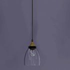 Lampada Sospesa di Design in Metallo e Vetro Trasparente Made in Italy - Clizia Viadurini