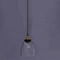 Lampada Sospesa di Design in Metallo e Vetro Trasparente Made in Italy - Clizia