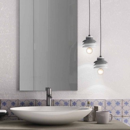 Lampada sospesa in ceramica e alluminio moderna fatta in Italia Asia Viadurini