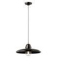 Lampada Sospesa in Ceramica Nera e Ferro Design Vintage Industriale - Bew