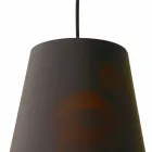Lampada Sospesa in Lino Antracite con Stampa Interna Design 2 Misure - Bramosia Viadurini